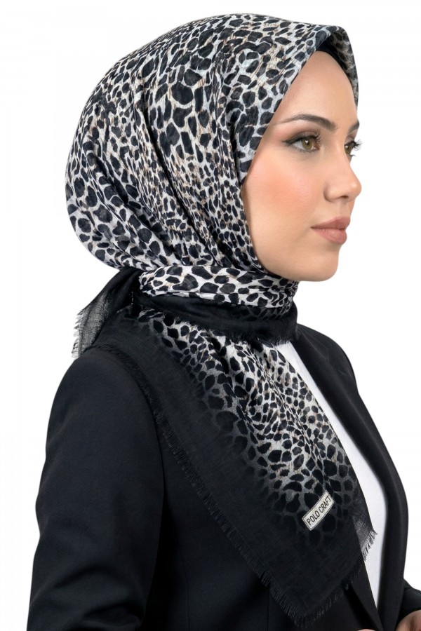 Desenli Flamlı Eşarp 6521-3