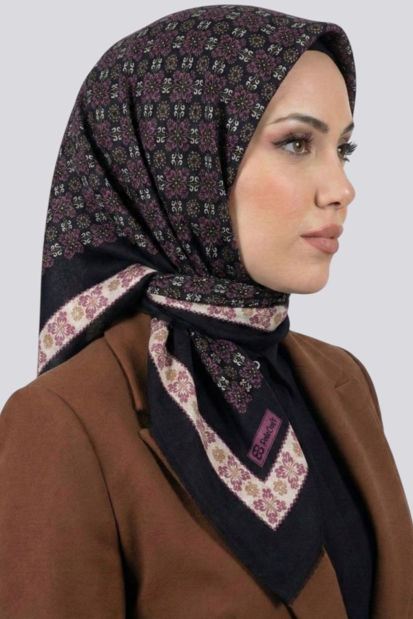 Desenli Flamlı Eşarp 6522-3