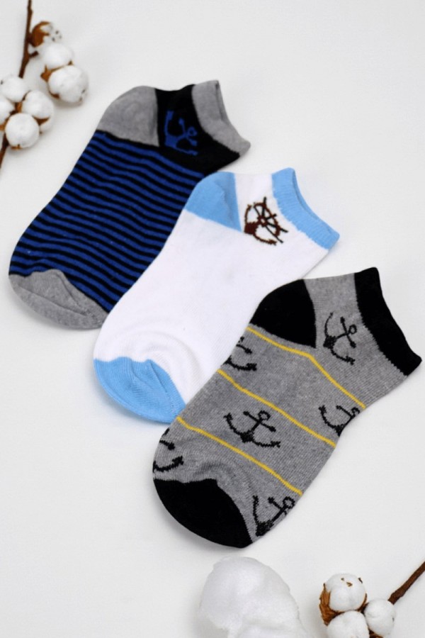 Erkek 3lü Çocuk Çorap (7-8 Yaş) 9407-9