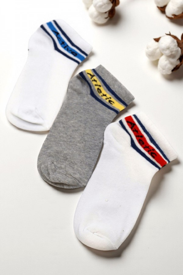 Erkek 3lü Çocuk Çorap (7-8 Yaş) 9407-8