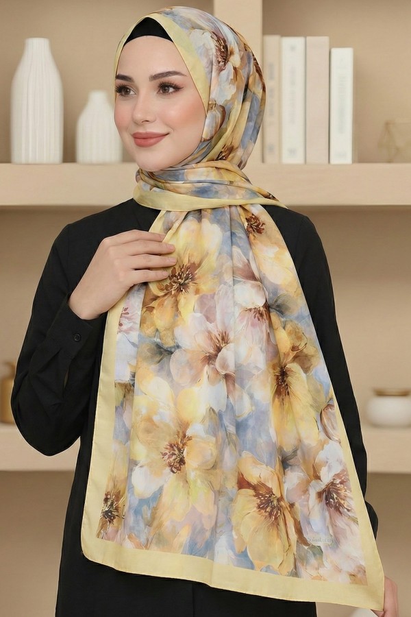 Organik Pamuk Vual Şal 6017-3