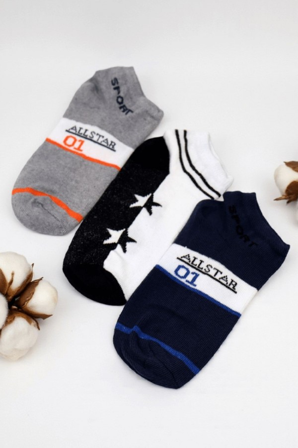Erkek 3lü Çocuk Çorap (7-8 Yaş) 9407-1