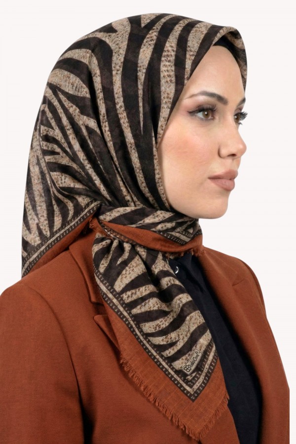 Desenli Flamlı Eşarp 6523-9