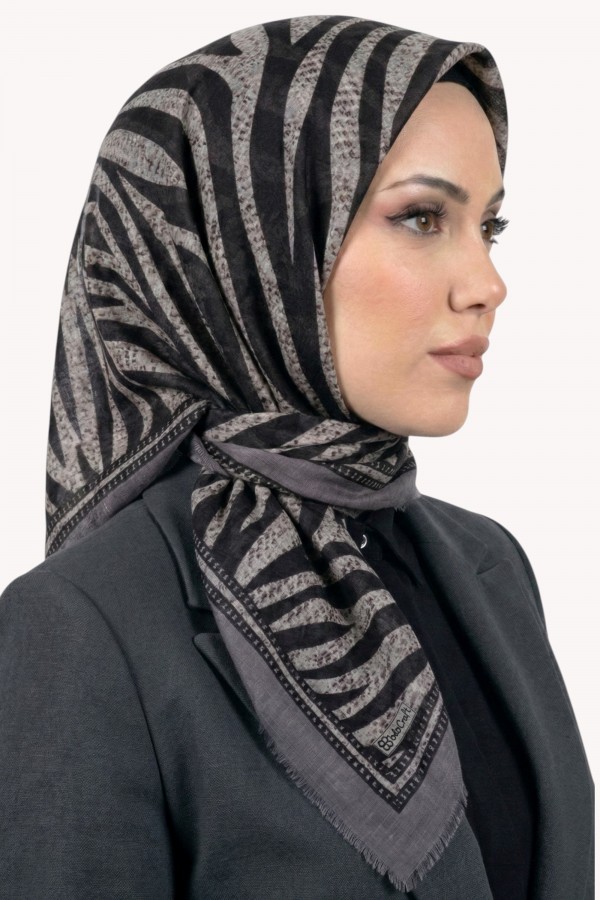 Desenli Flamlı Eşarp 6523-8