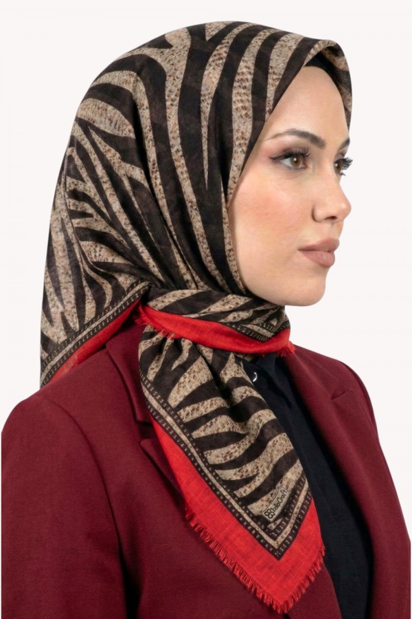 Desenli Flamlı Eşarp 6523-5