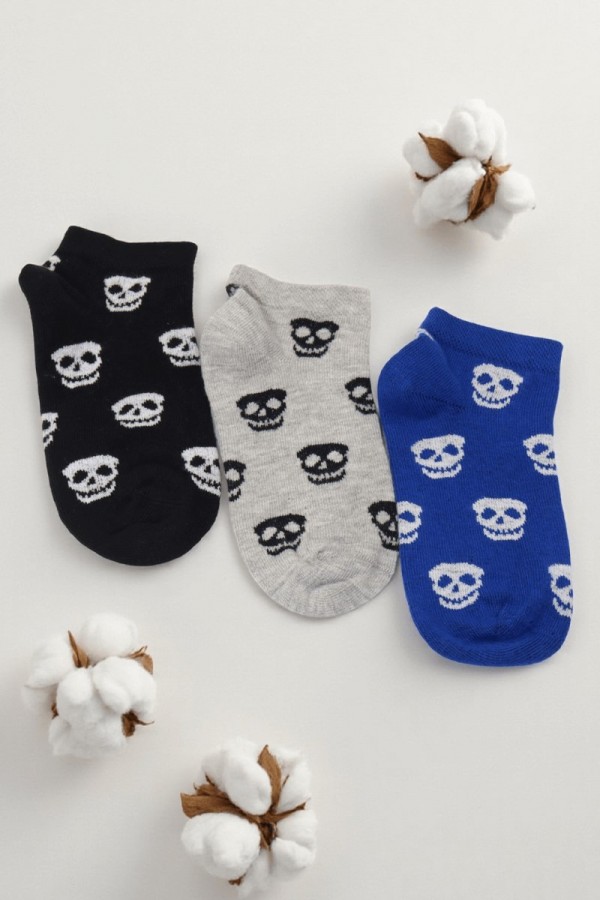 Erkek 3 Lü Patik Çocuk Çorap (5-6 Yaş) 9409-14