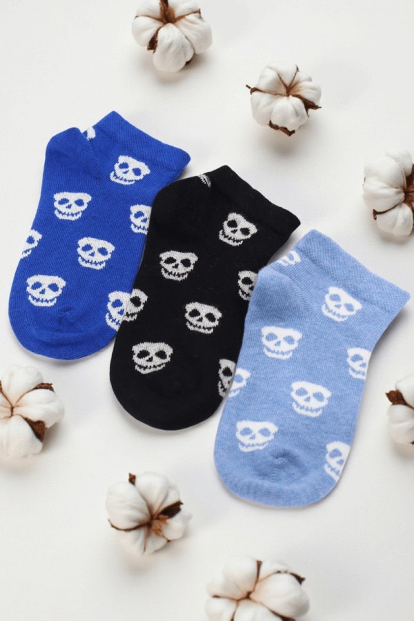 Erkek 3 Lü Patik Çocuk Çorap (5-6 Yaş) 9409-13