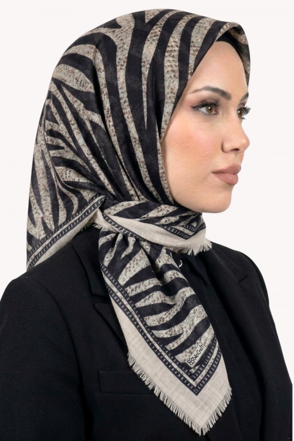 Desenli Flamlı Eşarp 6523-3