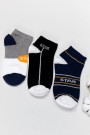 Erkek 3 Lü Patik Çocuk Çorap (5-6 Yaş) 9409-12