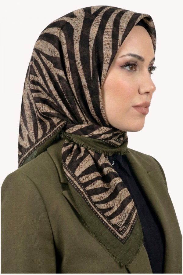 Desenli Flamlı Eşarp 6523-2