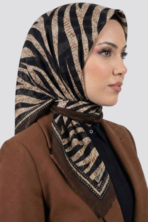 Desenli Flamlı Eşarp 6523-1