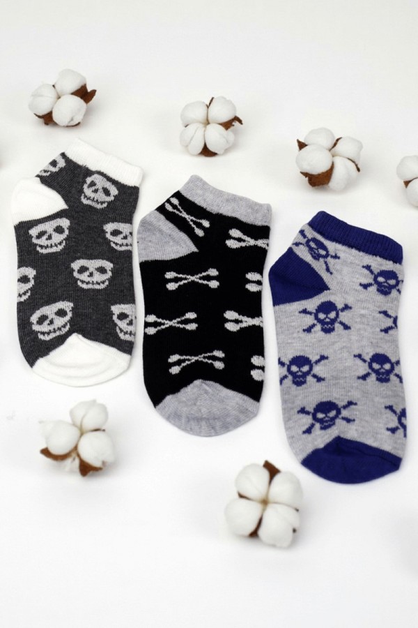 Erkek 3 Lü Patik Çocuk Çorap (5-6 Yaş) 9409-10