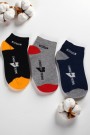 Erkek 3 Lü Patik Çocuk Çorap (5-6 Yaş) 9409-9