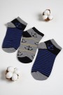 Erkek 3 Lü Patik Çocuk Çorap (5-6 Yaş) 9409-3