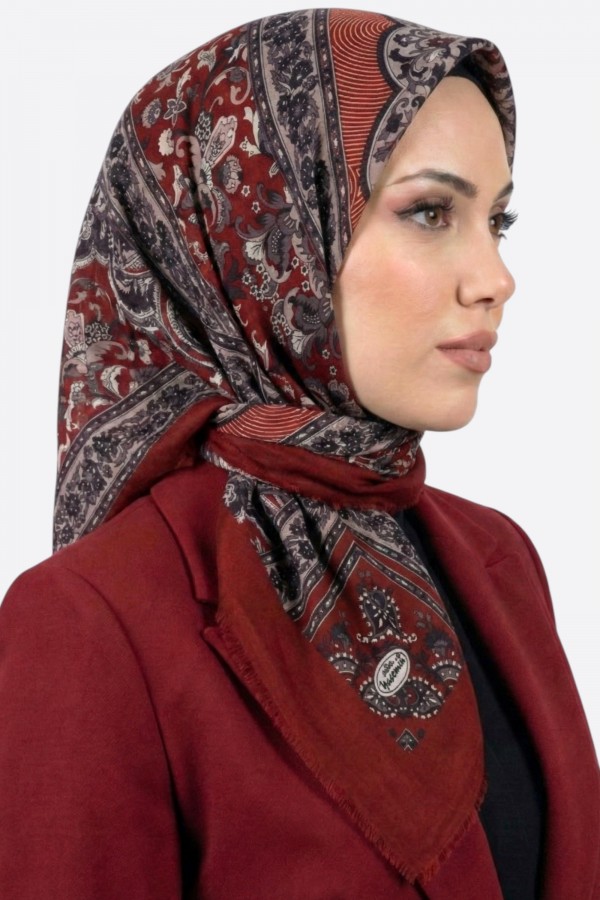 Desenli Flamlı Eşarp 6524-26