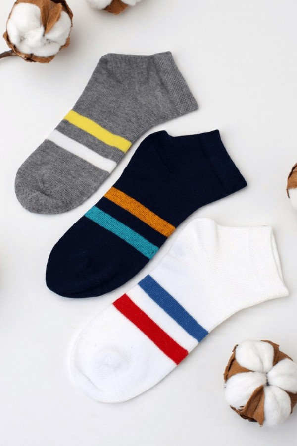 Erkek 3 Lü Patik Çocuk Çorap (5-6 Yaş) 9409-6