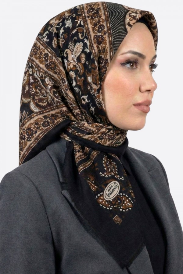 Desenli Flamlı Eşarp 6524-23