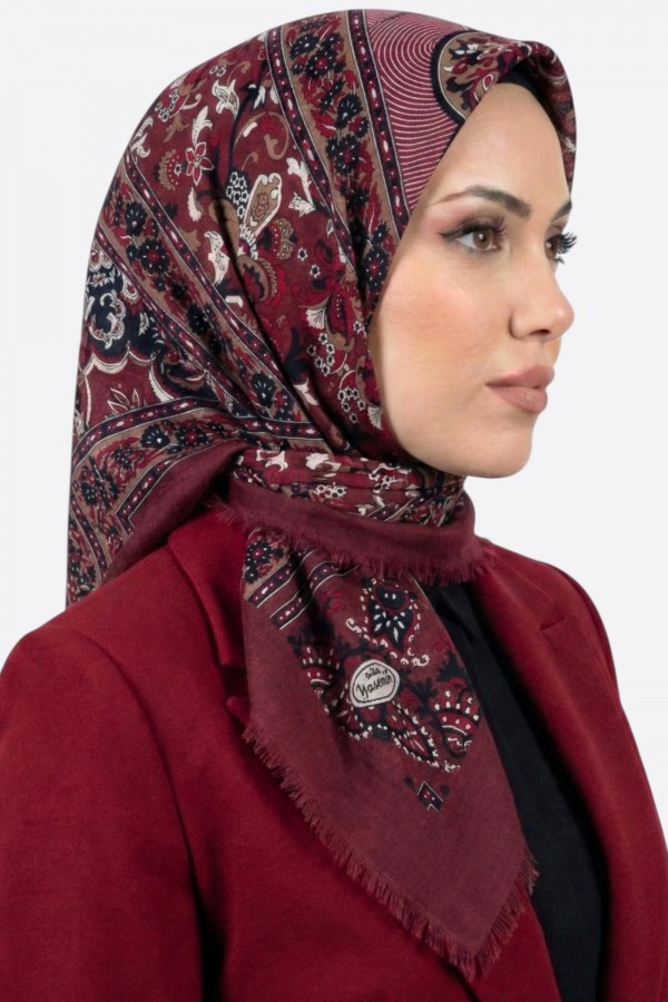 Desenli Flamlı Eşarp 6524-21