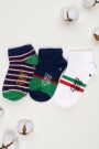 Erkek 3 Lü Patik Çocuk Çorap (3-4 Yaş) 9410-12