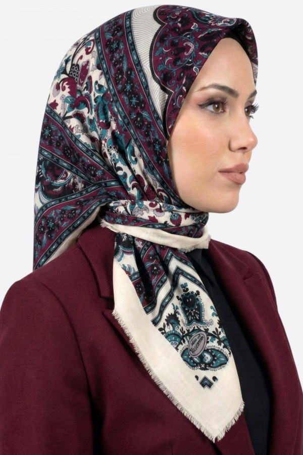 Desenli Flamlı Eşarp 6524-18