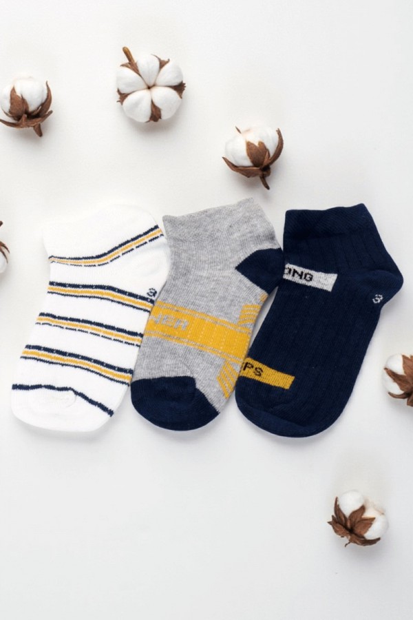 Erkek 3 Lü Patik Çocuk Çorap (3-4 Yaş) 9410-11
