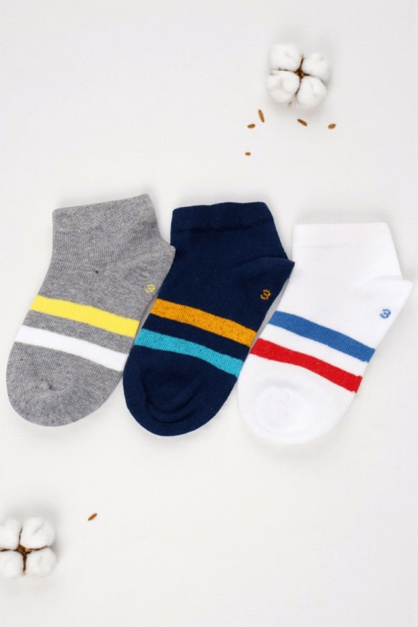 Erkek 3 Lü Patik Çocuk Çorap (3-4 Yaş) 9410-7