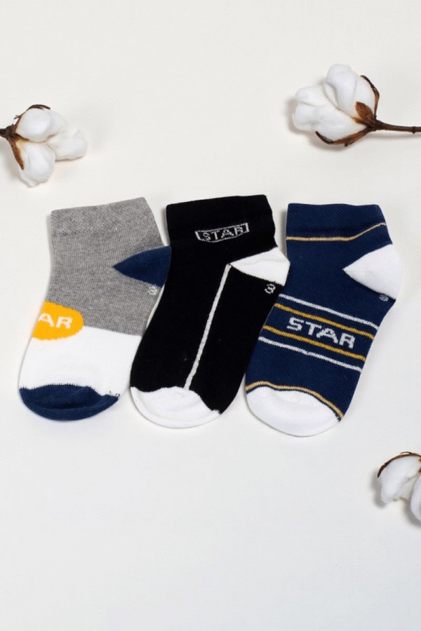 Erkek 3 Lü Patik Çocuk Çorap (3-4 Yaş) 9410-4