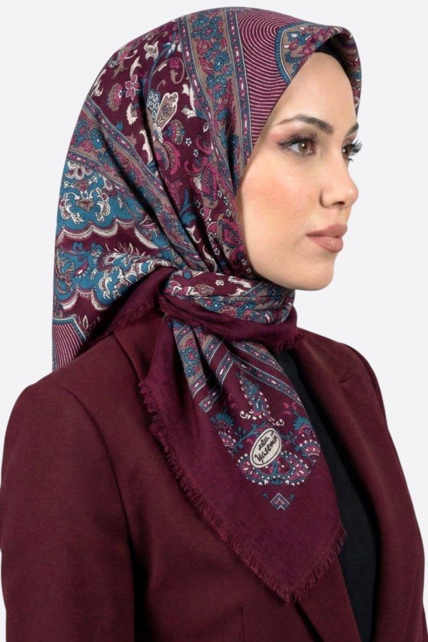 Desenli Flamlı Eşarp 6524-12