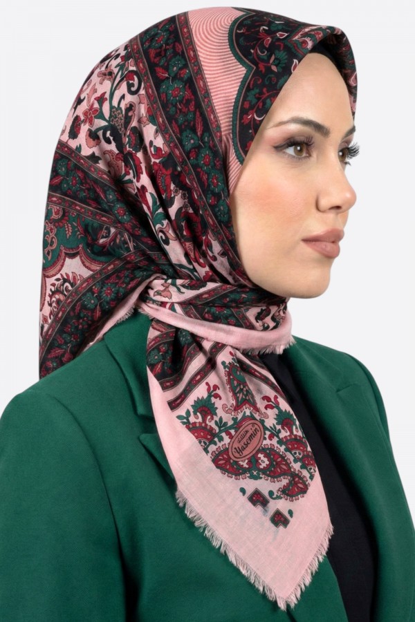 Desenli Flamlı Eşarp 6524-7