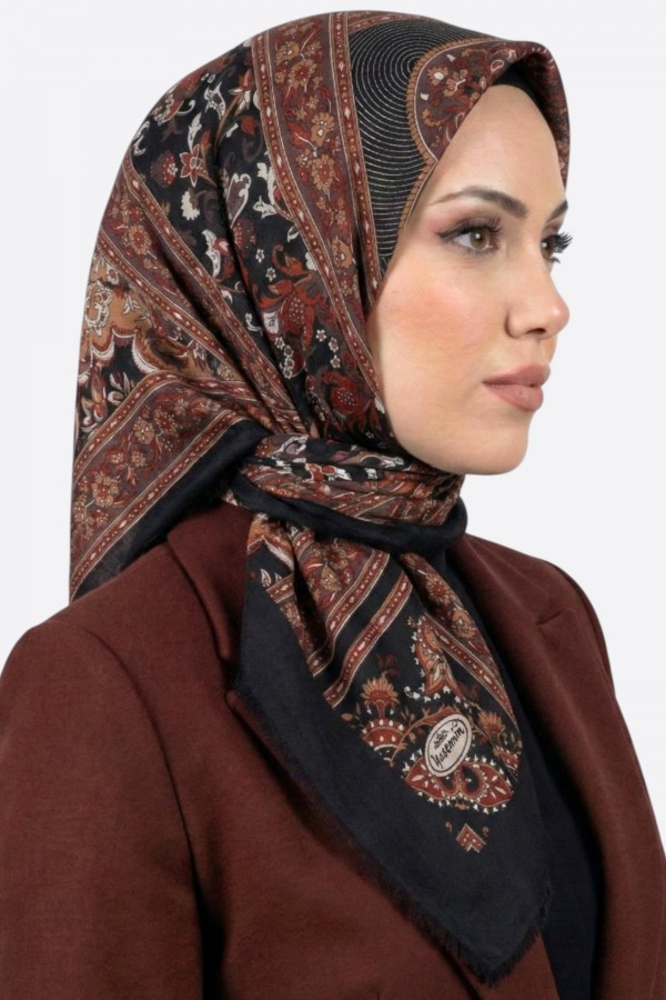 Desenli Flamlı Eşarp 6524-1