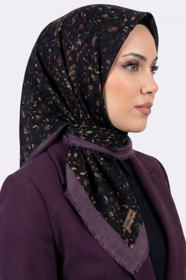 Desenli Flamlı Eşarp 6525-7