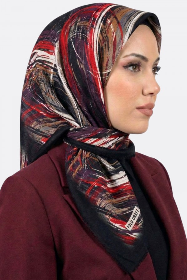 Polocraft Desenli Flamlı Eşarp 6527-15
