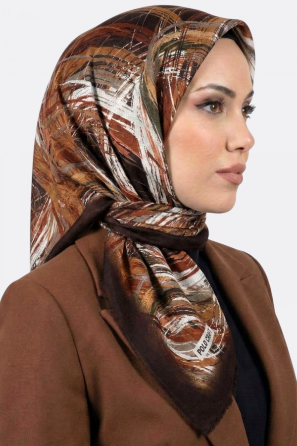 Polocraft Desenli Flamlı Eşarp 6527-14