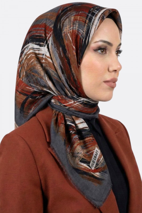 Polocraft Desenli Flamlı Eşarp 6527-12