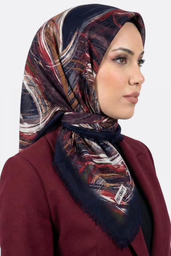 Polocraft Desenli Flamlı Eşarp 6527-1