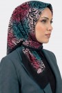 Yasemin İpek Desenli Flamlı Eşarp 6528-24