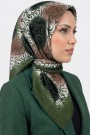 Yasemin İpek Desenli Flamlı Eşarp 6528-21