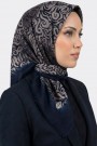 Yasemin İpek Desenli Flamlı Eşarp 6528-10