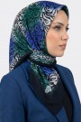 Yasemin İpek Desenli Flamlı Eşarp 6528-9