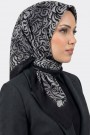 Yasemin İpek Desenli Flamlı Eşarp 6528-8