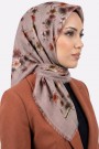 Yasemin İpek Desenli Flamlı Eşarp 6529-24