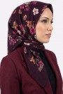 Yasemin İpek Desenli Flamlı Eşarp 6529-23