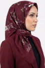 Yasemin İpek Desenli Flamlı Eşarp 6529-22
