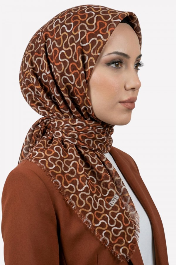 Desenli Flamlı Eşarp 6500-16