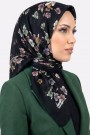 Yasemin İpek Desenli Flamlı Eşarp 6529-21
