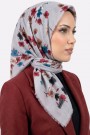 Yasemin İpek Desenli Flamlı Eşarp 6529-17