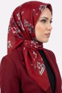 Yasemin İpek Desenli Flamlı Eşarp 6529-16