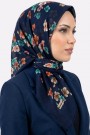 Yasemin İpek Desenli Flamlı Eşarp 6529-15