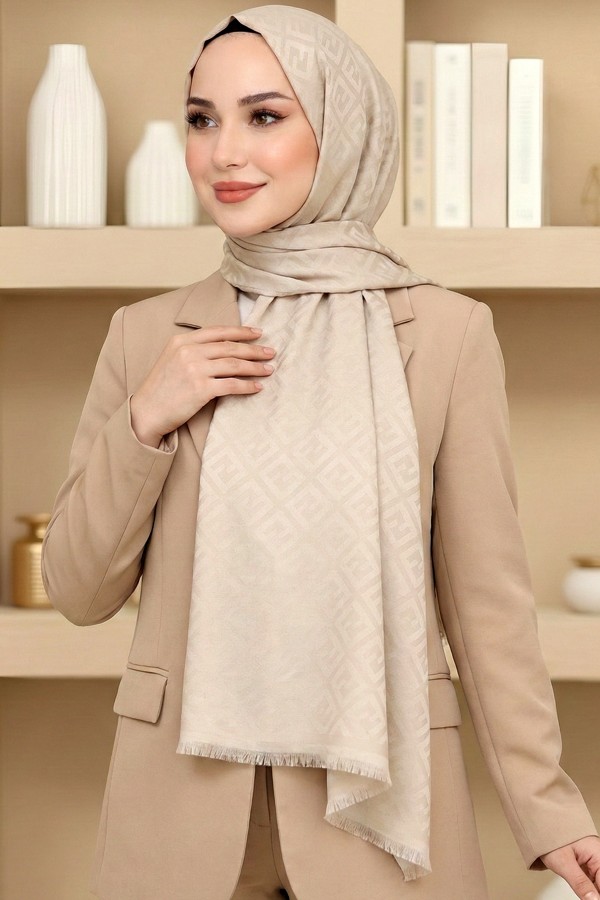 F Desen Pamuklu Şal 6034-16