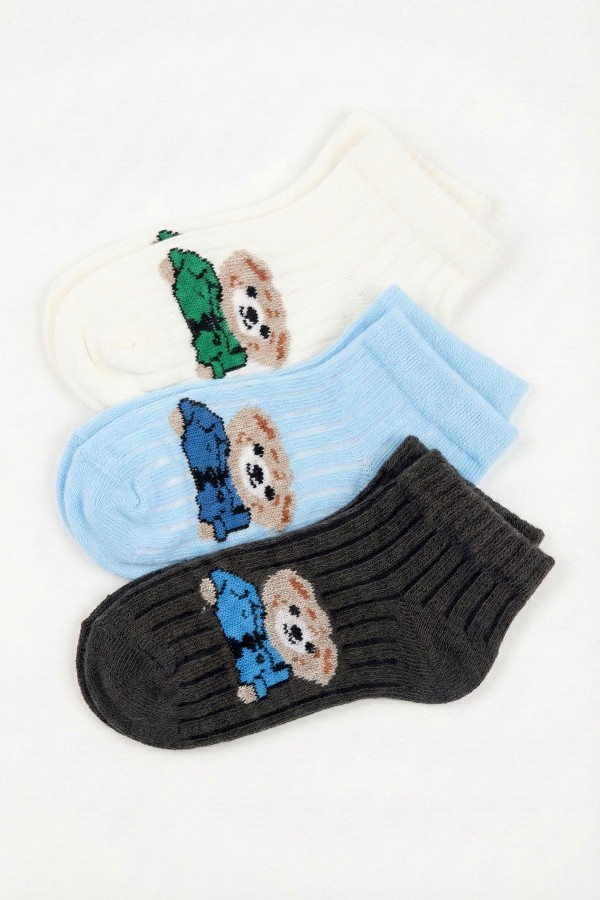 Desenli Çocuk Çorap (3-4 Yaş) 10313-1